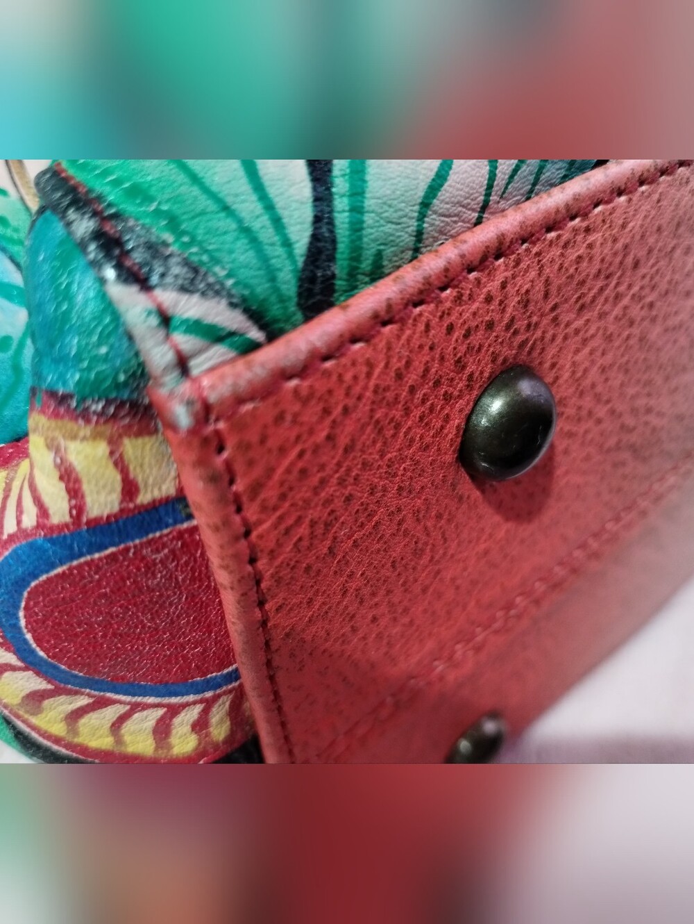 Anna by Anuschka Village of Dreams Bag Hand-Painted Leather Beautiful - Picture 14 of 16